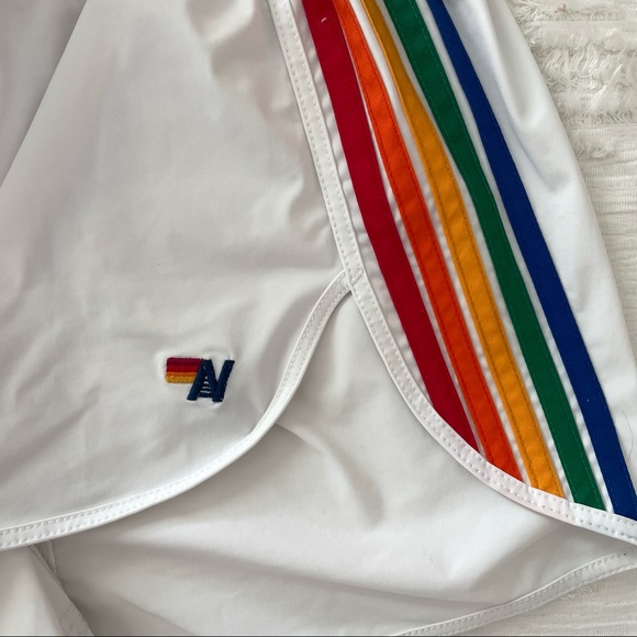 Aviator Nation Women’s Shorts Rainbow 5 stripe flex - Picture 5 of 5